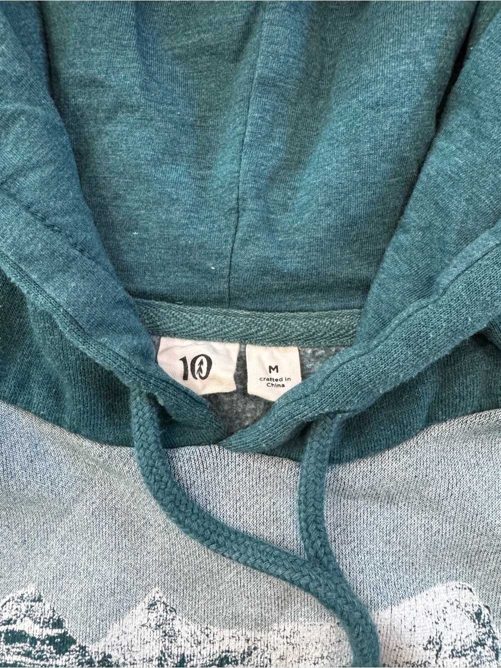 Teal Pullover Hoodie with Mountain and Moraine Lake Canada Graphic - Picture 6 of 9